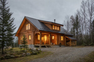 All-season timber cabin designed for practical full-time living